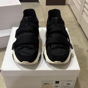 Dior Black and White Strap Sneakers D-wander camouflage nylo